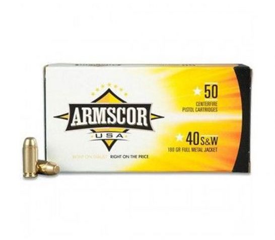 ARMSCOR 40SW 180GR FMJ 50/1000 – Brass Casing