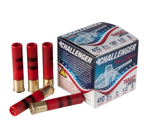 CHALLENGER FIRST CLASS 410GA AMMO 2-1/2″ 1/2OZ #8 25RD BOX