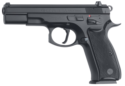 CZ-USA CZ 75 B SA 10+1 9mm 4.6″ – 10+1 Rounds, 4.60″ Barrel, Polymer Grips, Blue/Black, 3-Dot Sights