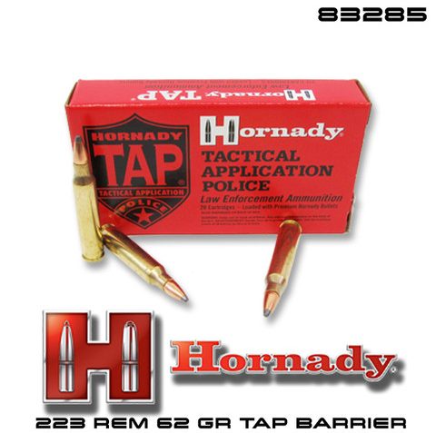 Hornady TAP Barrier 62gr 223 Remington Ammo 20 Round Box – Brass Casing