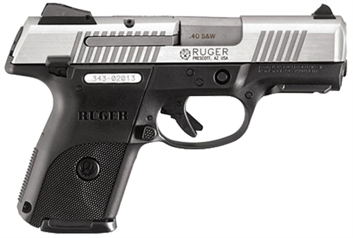 Ruger 3478 SR40C Compact 40 S&W DA 3.50″ 9+1 Black Polymer Grip Stainless Steel Slide – 9 Rounds, 3.5″ Barrel, Polymer Grips, Stainless/Silver, 3-Dot Sights