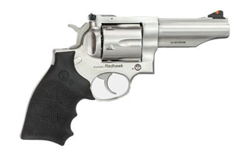 Ruger Redhawk 4″ 44mag Revolver – 6 Rounds, 4″ Barrel, Rubber Grips, Stainless/Silver, 3-Dot Sights