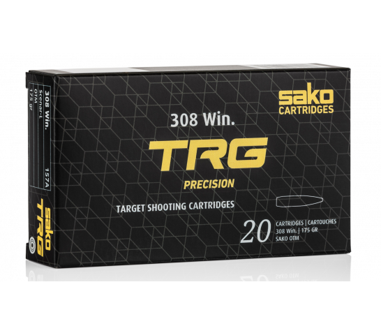 Sako TRG Precision Boat Tail Hollow Point 308 Winchester 175gr Ammo 20 Round Box – Brass Casing