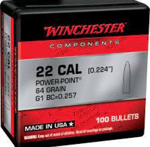 WINCHESTER AMMO Centerfire Rifle 223 Rem 64gr Power-Point 100rd/Box Rifle Bullets (WB223PP64X)