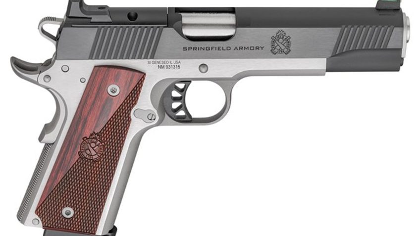 Springfield Armory PX9119LAOS 1911 Ronin 9mm 9+1 5" Stainless Steel Barrel Optic Ready Blued Slide Crossed Cannons Checkered Grip