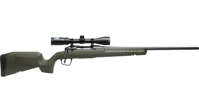 Savage Axis 2 XP Flat Dark Earth 350LEGEND 18″ – 4+1 Rounds, 18″ Barrel, FDE Synthetic Stock, Blue/Black