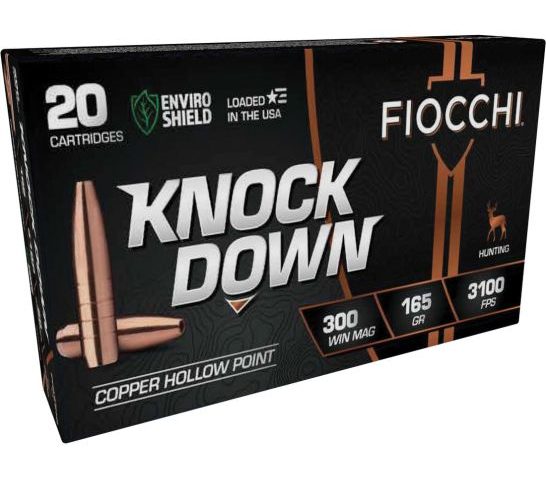 Fiocchi KnockDown, .300 Winchester Magnum, CHP, 165 Grain, 20 Rounds