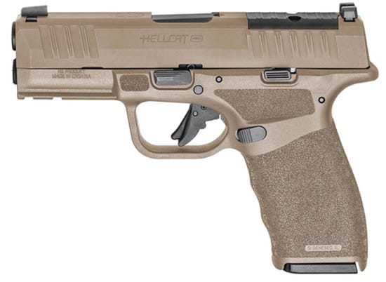 SPRINGFIELD ARMORY Hellcat Pro OSP 9mm Luger 3.7in 5x17rd FDE Semi-Auto Pistol w/ Viridian RFX-11 Green Dot Optic (HCP9379FOSPGU24)