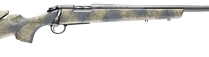 Bergara B-14 Wilderness Series Sierra 22-250 Remington Bolt Action Rifle – 4 Rounds, 20″ Barrel, Camo Stock, Synthetic, Gray