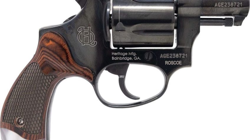 Heritage Manufacturing Roscoe 38 Special, 2″ Barrel, Rosewood and White Pearl Grips, 5 Rounds – 5 Rounds, 2″ Barrel