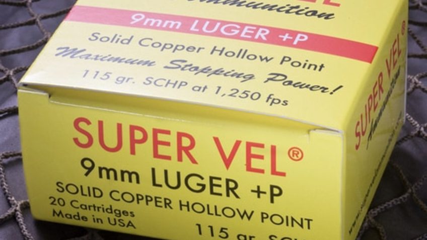 Super Vel Ammunition 1250 9mm Luger 115 grain Solid Copper Hollow Point Brass Cased Pistol Ammo, 20 Rounds, 911520