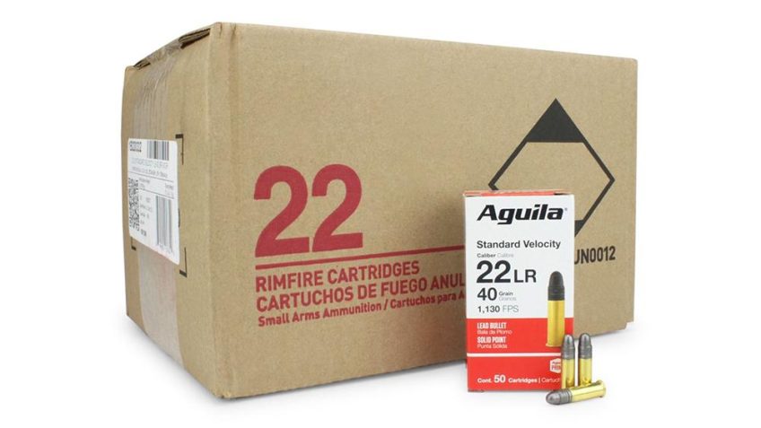 Aguila Standard Velocity Rimfire Ammunition .22 LR 40 gr SP 1130 fps 2000/ct Case (40 boxes of 50/ct)