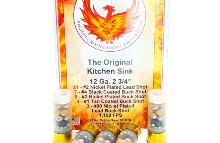 Phoenix Rising “Kitchen Sink” – Multiple Buckshot Size Shotshells 12ga 2-3/4″ 1150fps 5/ct