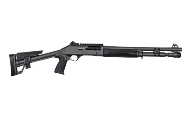 Panzer Arms M4 Tactical 12 Gauge Semi Auto Shotgun – 5+1 Rounds, 18.5″ Barrel, 3″ Chamber, Synthetic, Gray