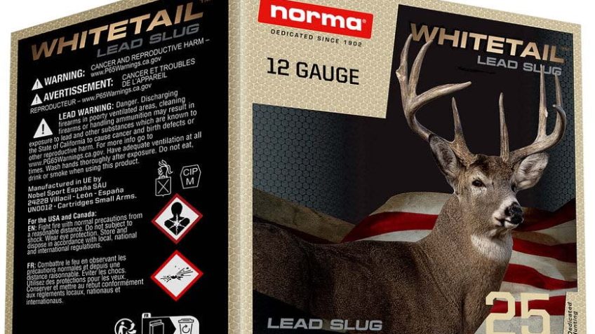 Norma Whitetail Lead Slug 12 Gauge 1oz 2.75″ Shotgun Ammo – 25 Round Box