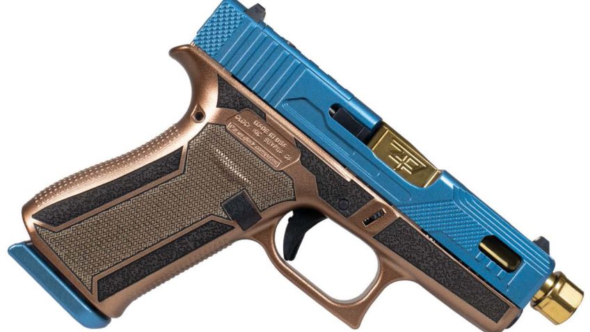 GLOCK 43X MOS 9MM BLUE HUSH GOLD BARREL 10RD