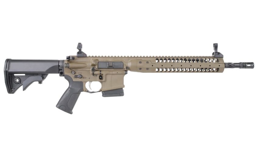 LWRC IC-SPR 5.56mm NATO 14.7″ 1:7″ P&W Bbl Patriot Brown CA Compliant Special Purpose Rifle ICR5PBC14PSPRCAC