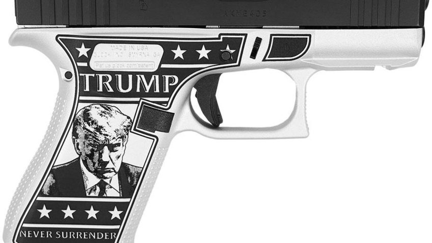 GLOCK 43X FS 9MM W/FRONT RAILS-Trump 2024 Mug Shot with Optic Cut