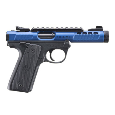 RUGER Mark IV 22/45 Lite 22LR 4.4in 2x 10rd Mags Black/Blue Anodized Rimfire Pistol (43961)