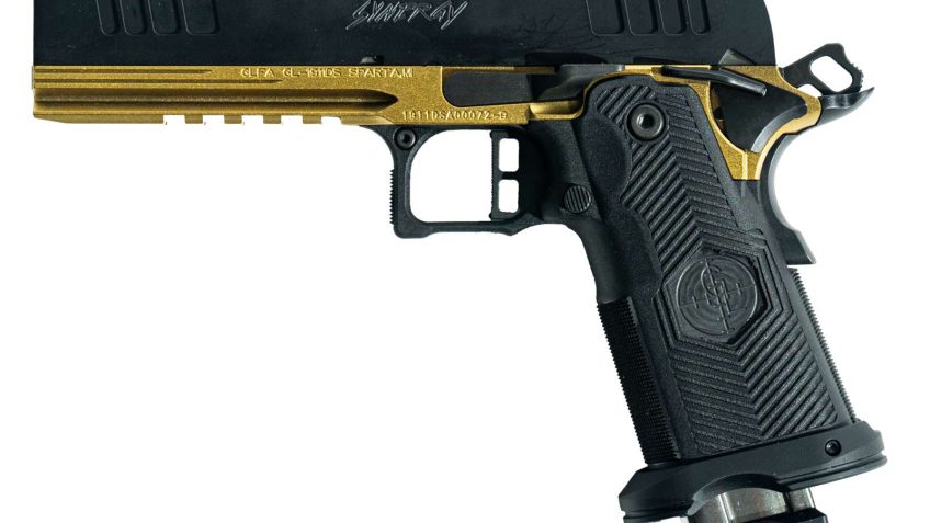 Glfa 1911ds Synergy 9mm 5" 20 – Shot Black Slide Gold Frame