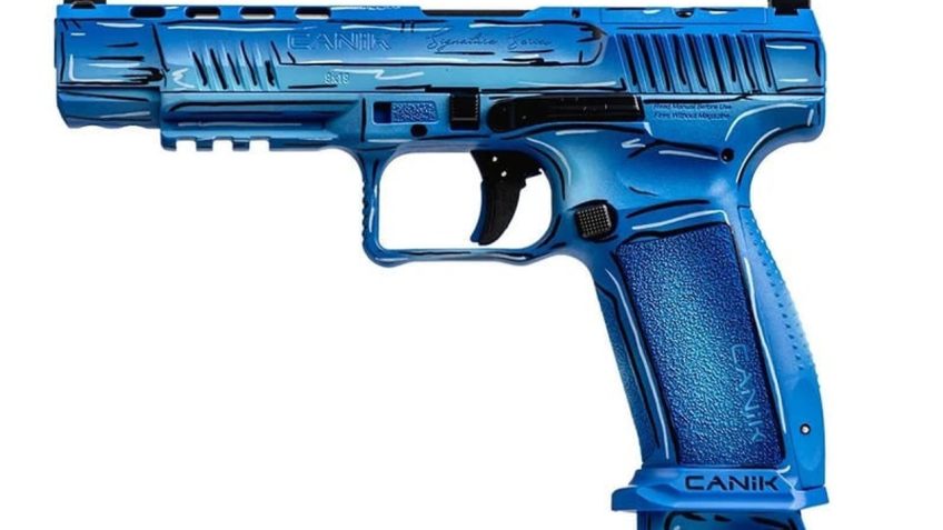 CANIK Mete SFx Signature Sketch 9mm 5.2in 18rd/20rd Blue Semi-Auto Pistol (HG5635SKN)