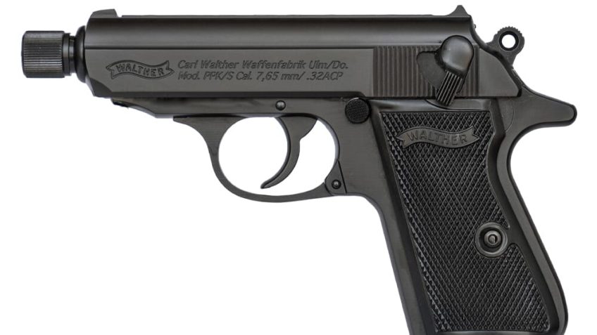 Walther PPK/S 32 ACP, 3.3" Threaded Barrel, Black, Fixed Sights, 8rd