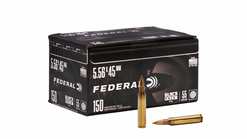 Black Pack Rifle, 5.56x45mm, 55 Grain, Full Metal Jacket Boat-Tail, 3165 fps