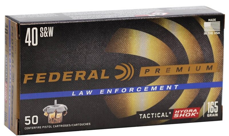 Federal: Tactical® Hydra-Shok®, .40S&W, 165gr, JHP, 50/Box