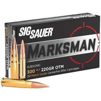 SIG SAUER .300 Blackout 220Gr Subsonic Open Tip Match 20rd Box Ammo (C300A2-20)