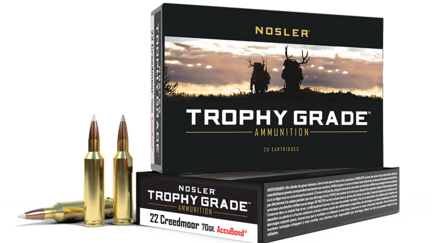 Nosler 60152 Trophy Grade  22Creedmoor 70gr AccuBond 20 Per Box/10 Case