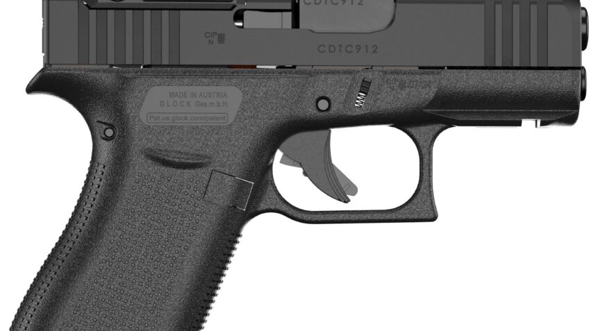 Glock PX4350B03FRMOS8A4 G43X MOS8 w/Aimpoint 9mm Luger 15+1 3.41" Black GMB Barrel, Black Steel Serrated w/Optic Slide, Black Polymer Frame w/Accessory Rail, Aimpoint COA 3.5 MOA Red Dot, Ambidextrous