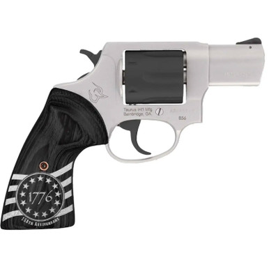Taurus 2-85625-US3 856 1776 Small 38 Special +P 6 Shot 2" Stainless Steel Barrel, Black Stainless Steel Cylinder, Stainless Steel Frame, Custom Altamont Grip, Transfer Bar Safety