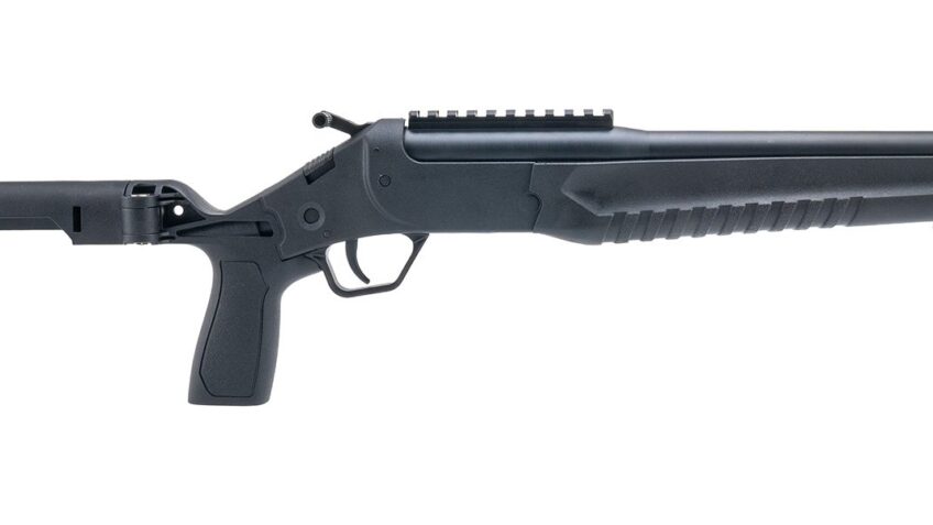 Rossi LWC300B-BKFS LWC  300 Blackout Single Shot 16.50" Black Oxide Threaded Barrel, Black Picatinny Rail Alloy Steel Receiver, Folding Black Polymer Stock